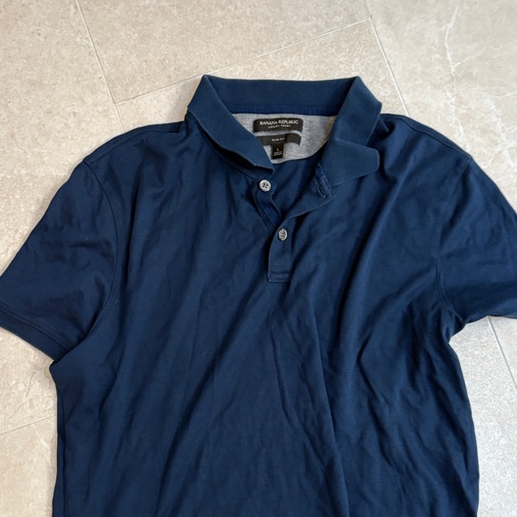 Banana Republic Men's Dark Blue Polo Shirt luxury touch - Picture 1 of 3